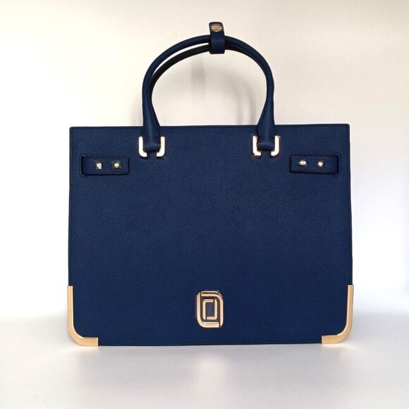 Greta Tote Artic Blue Genuine Leather Handbag Luana Italy NWT - Picture 1 of 8